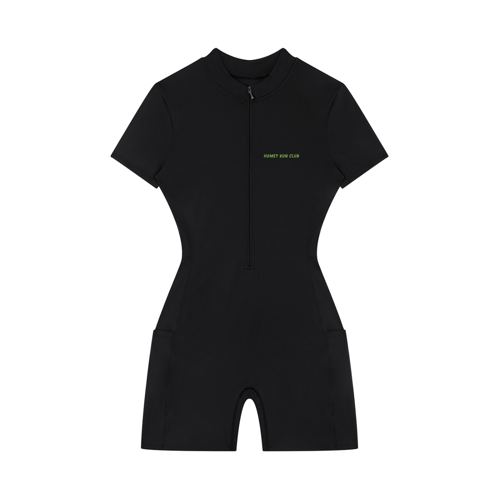 Women's Quarter-Zip Short Sleeve Romper