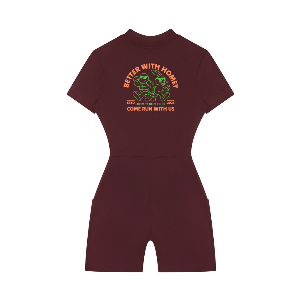 Women's Quarter-Zip Short Sleeve Romper