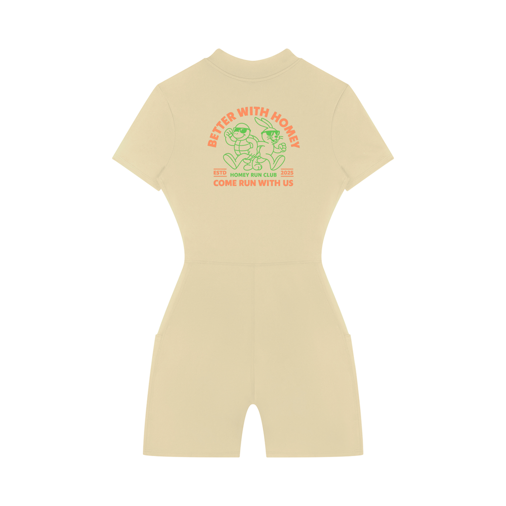 Women's Quarter-Zip Short Sleeve Romper