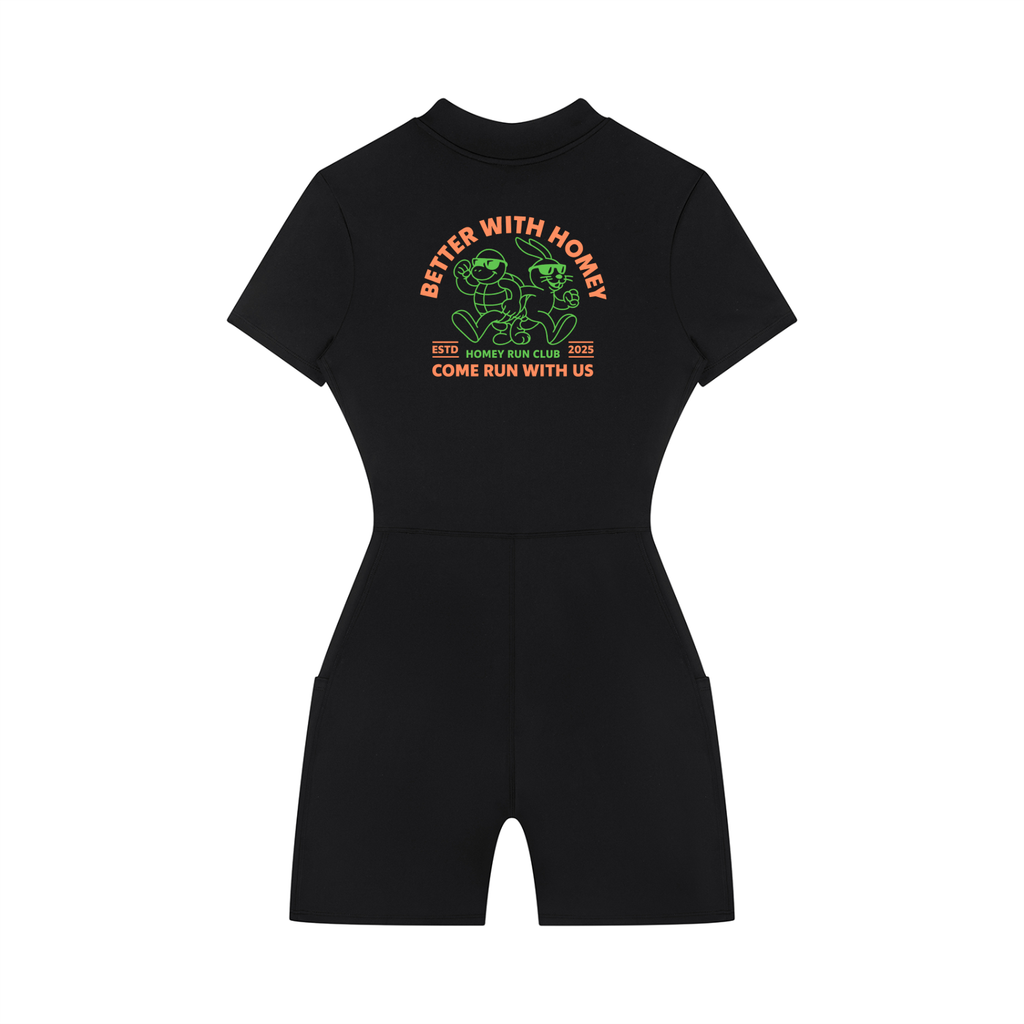 Women's Quarter-Zip Short Sleeve Romper