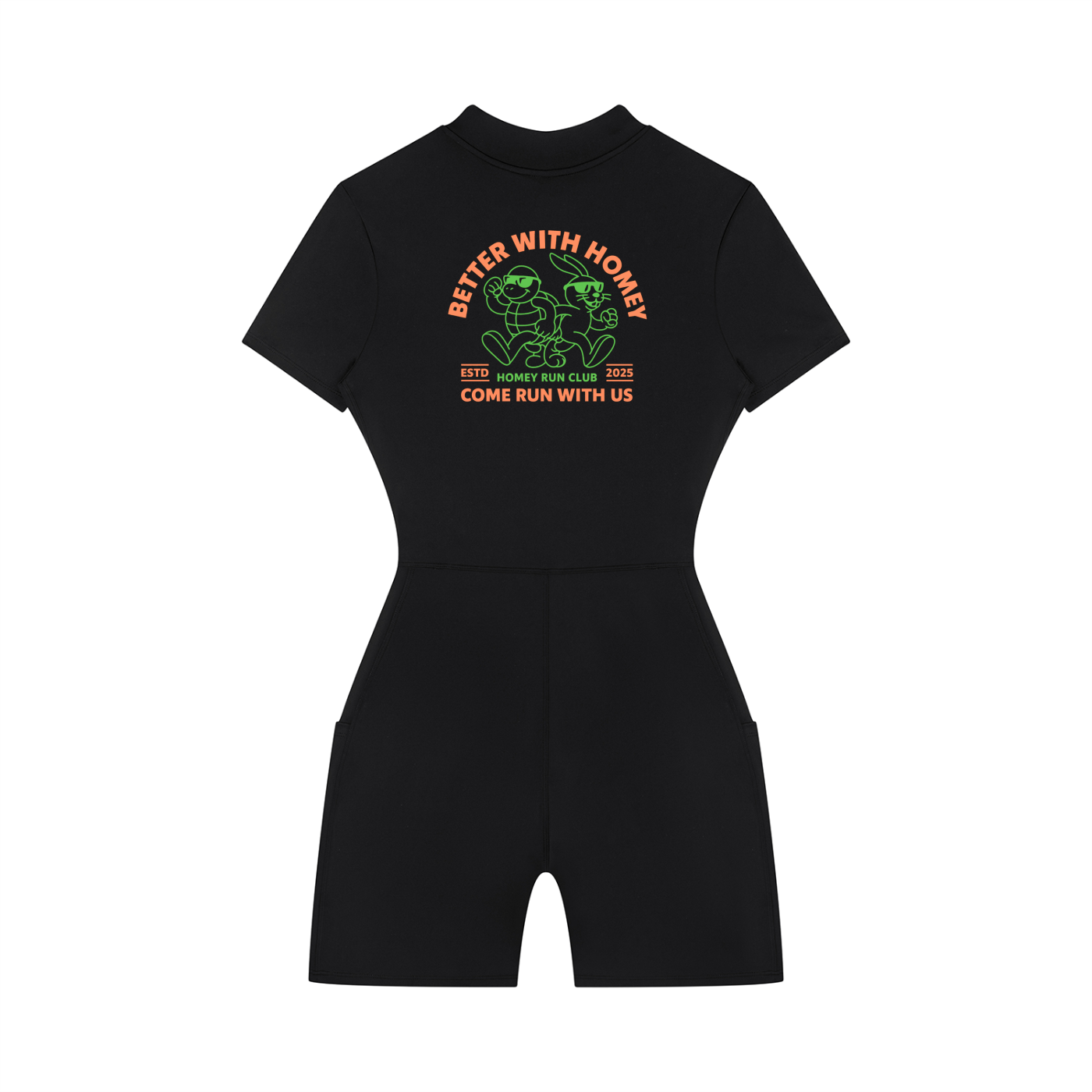 Women's Quarter-Zip Short Sleeve Romper