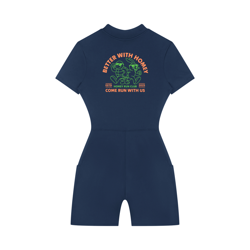 Women's Quarter-Zip Short Sleeve Romper