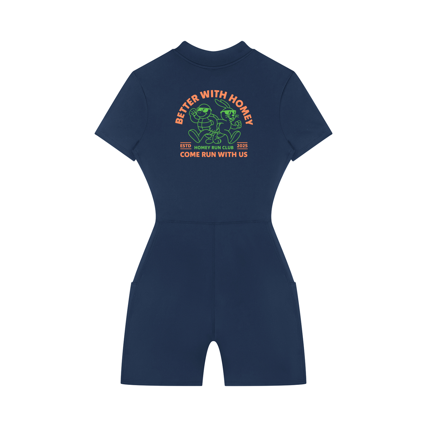 Women's Quarter-Zip Short Sleeve Romper